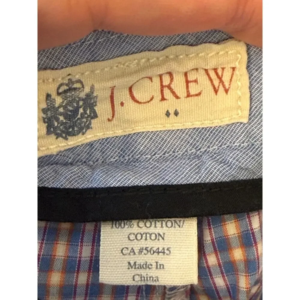 J. CREW Factory Check Chino  10.5 inch inseam Shorts Men 38 J Crew
